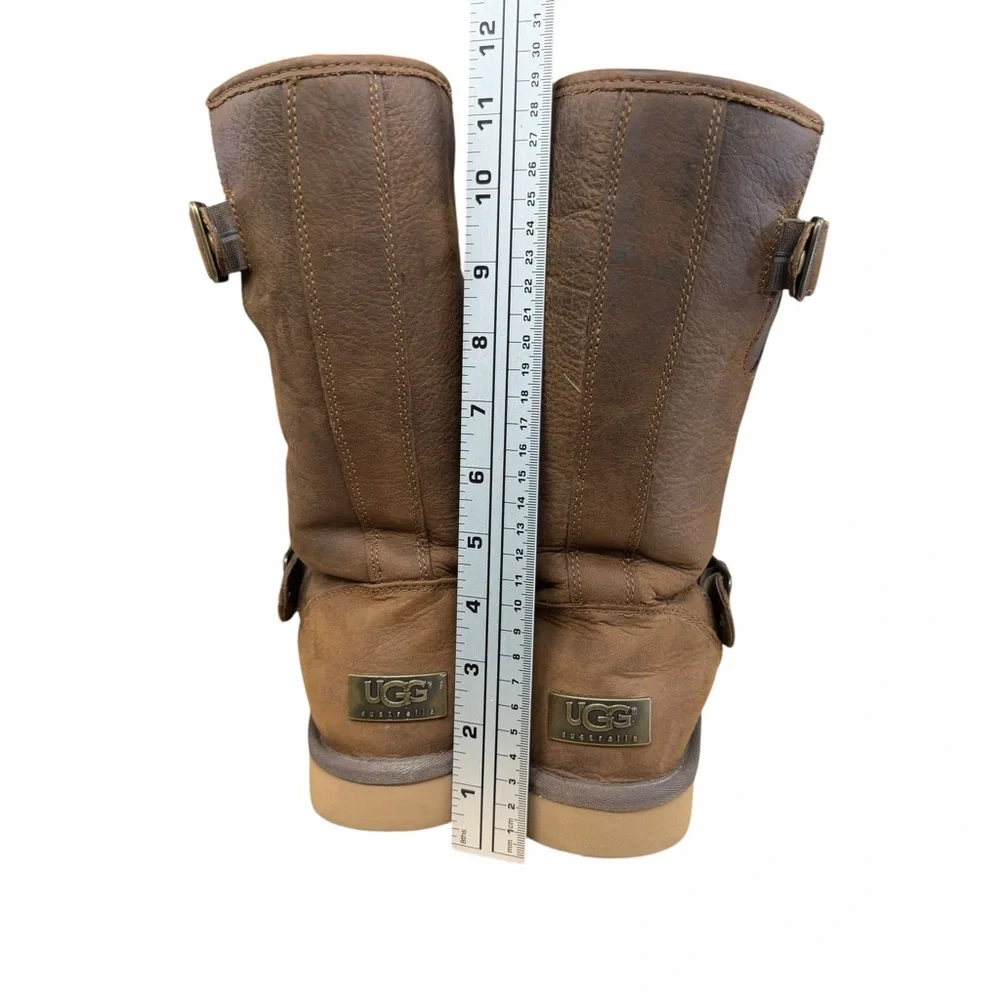 UGG Australia Leather Buckle Shearling Boots – Size 8‎ Women